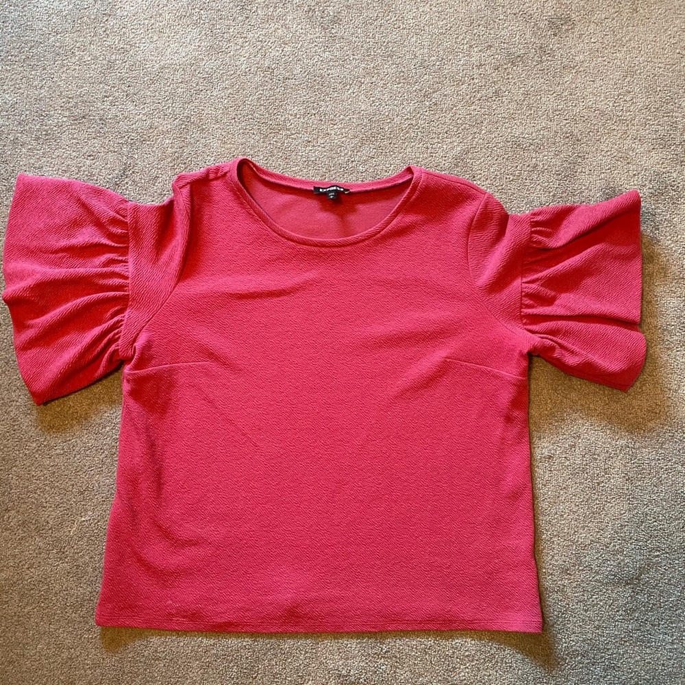 Express textured bell sleeve top